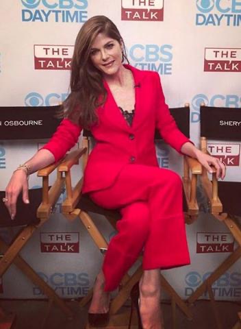 selma blair in a red suit